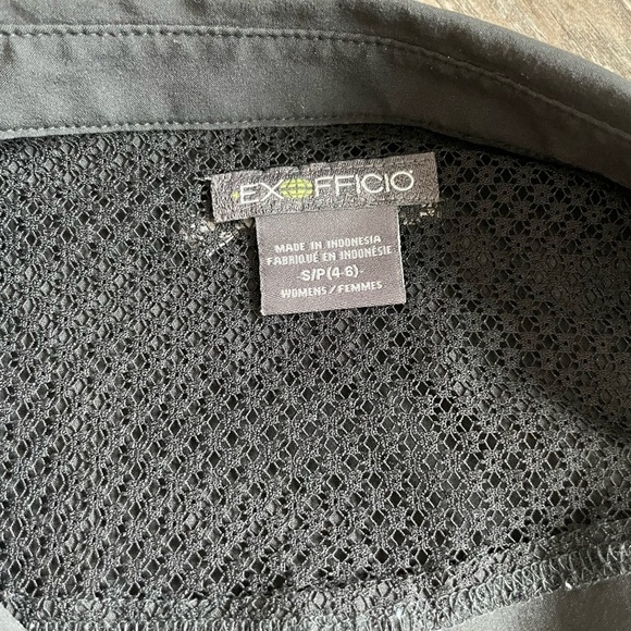 ExOfficio Long Sleeve Lightscape Black Button Up Shirt, size xs, 4-6 - Picture 3 of 10